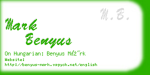 mark benyus business card